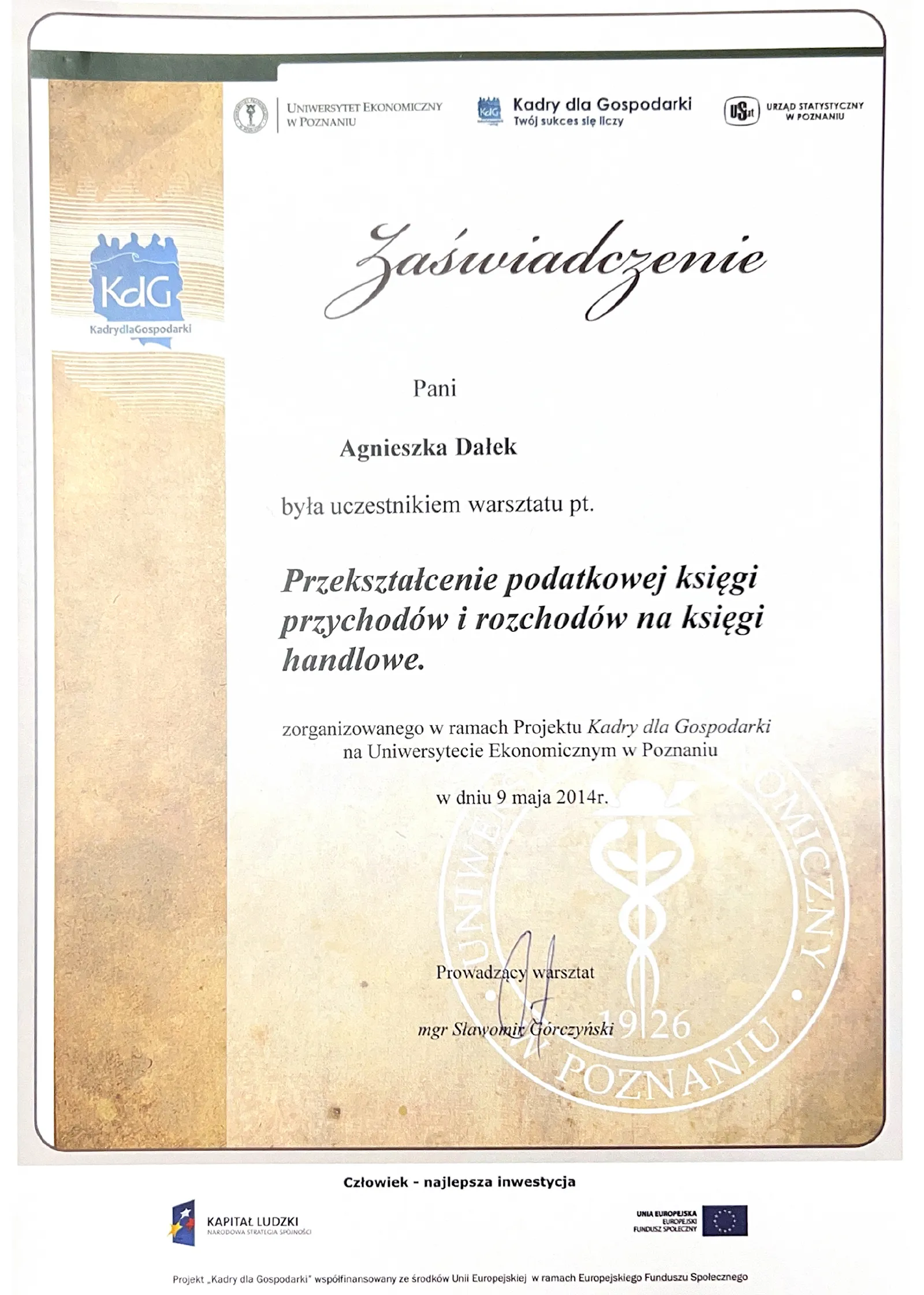 ABB Office biuro rachunkowe zaświadczenie